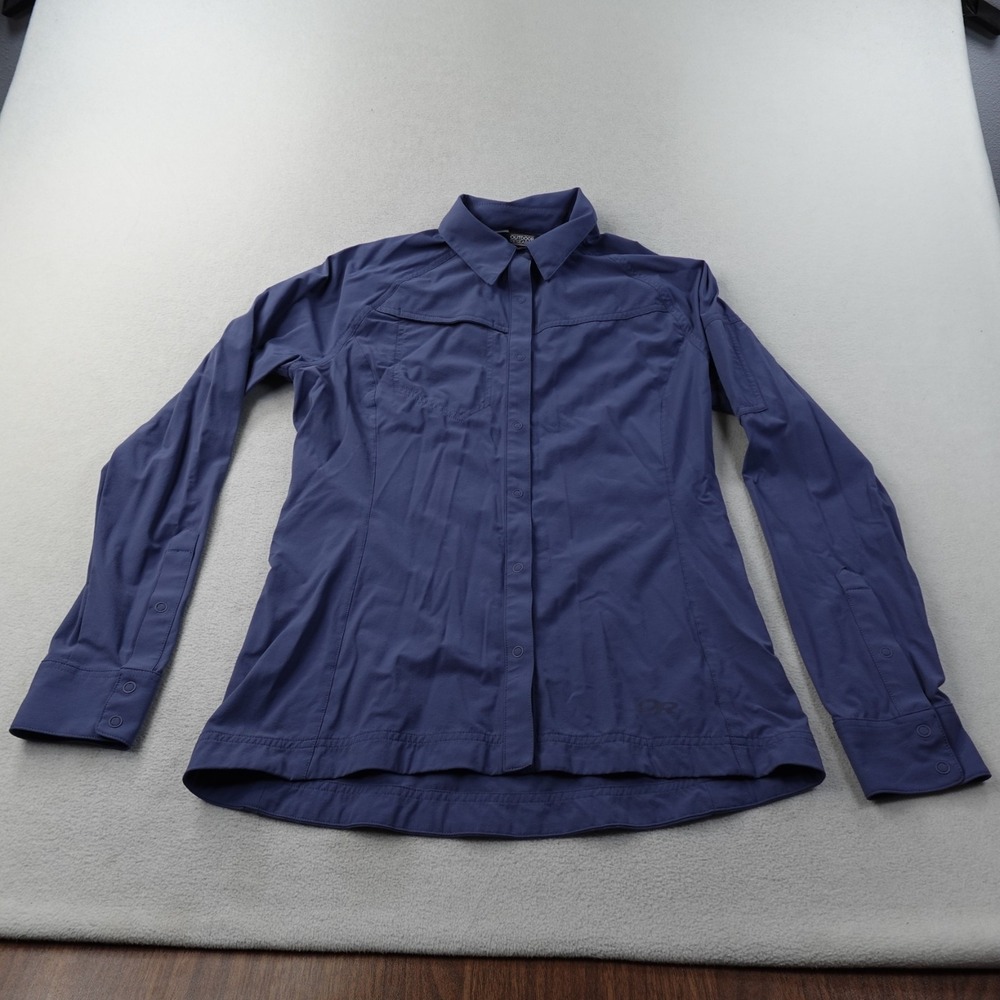 Outdoor Research Ferrosi Shirt Jacket Womens Medium Blue Stretch Hiking Snap